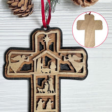 Load image into Gallery viewer, Cross Nativity Ornament
