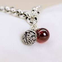 Load image into Gallery viewer, Bell Bracelet and Red Garnet