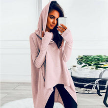 Load image into Gallery viewer, Solid Color Long-Sleeved Irregular Hooded Sweater