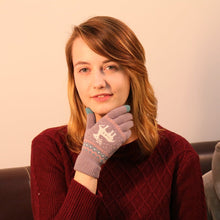Load image into Gallery viewer, Elk Snowflake Printed Knitted Touchscreen Glove