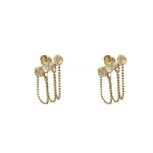 Load image into Gallery viewer, Simple Zircon Chain Tassel Earrings