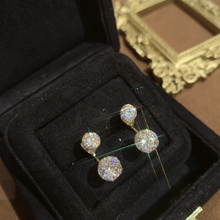 Load image into Gallery viewer, Simple Hollow Diamond Ball Earrings