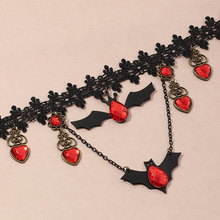 Load image into Gallery viewer, Halloween Gothic Jewelry Bat Earring and Necklace