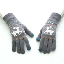 Load image into Gallery viewer, Elk Snowflake Printed Knitted Touchscreen Glove