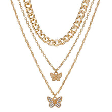 Load image into Gallery viewer, Layered Butterfly Pendant Necklace