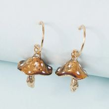 Load image into Gallery viewer, Small Mushroom Drop Earrings