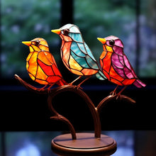Load image into Gallery viewer, 🌈Stained Glass Birds on Branch Desktop Ornaments🕊️