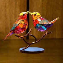 Load image into Gallery viewer, 🌈Stained Glass Birds on Branch Desktop Ornaments🕊️