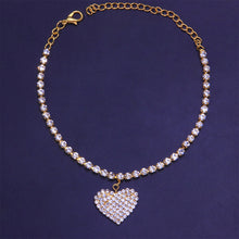 Load image into Gallery viewer, Fashion Heart Rhinestone Anklets