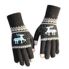 Load image into Gallery viewer, Elk Snowflake Printed Knitted Touchscreen Glove