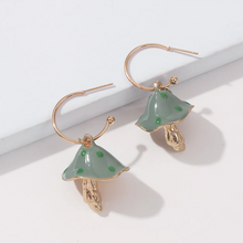 Load image into Gallery viewer, Small Mushroom Drop Earrings