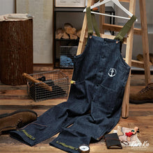 Load image into Gallery viewer, RETRO NAVY BLUE DENIM JUMPSUIT