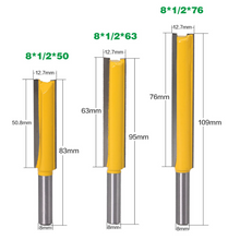 Load image into Gallery viewer, 8MM Shank Double Flute Straight Bit
