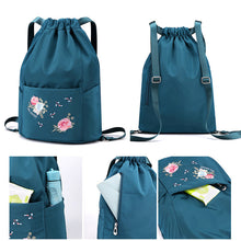 Load image into Gallery viewer, Folding Embroidered Drawstring Backpack
