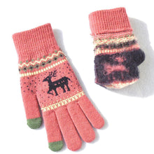 Load image into Gallery viewer, Elk Snowflake Printed Knitted Touchscreen Glove