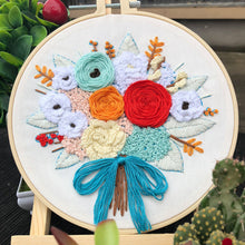 Load image into Gallery viewer, Colorful floral embroidery craft kits