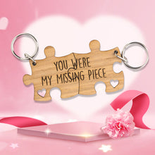 Load image into Gallery viewer, You Were My Missing Piece - Engraved Wooden Jigsaw Puzzle Keyring Set