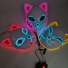 Load image into Gallery viewer, Halloween led glowing cat mask