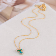 Load image into Gallery viewer, Colorful Diamond Hummingbird Necklace