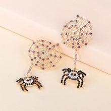 Load image into Gallery viewer, Halloween Spider Web Earrings