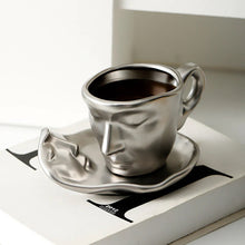 Load image into Gallery viewer, Metal touching face creative ceramic kiss Coffee cup