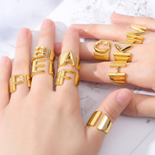 Load image into Gallery viewer, Women&#39;s adjustable letter ring