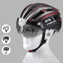 Load image into Gallery viewer, Bike Helmet with Goggles Visor and LED Back Light