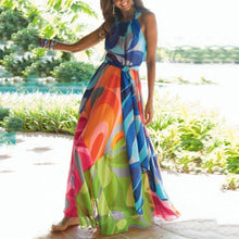 Load image into Gallery viewer, New Halter Neck Floral Print Vacation Maxi Dress.MC