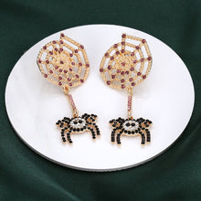 Load image into Gallery viewer, Halloween Spider Web Earrings