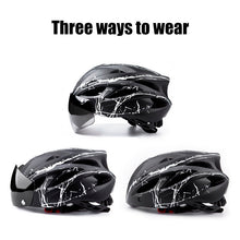 Load image into Gallery viewer, Bike Helmet with Goggles Visor and LED Back Light