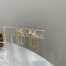 Load image into Gallery viewer, Simple Zircon Chain Tassel Earrings