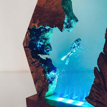 Load image into Gallery viewer, Resin Wood Light Lamp