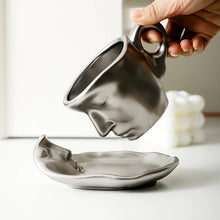 Load image into Gallery viewer, Metal touching face creative ceramic kiss Coffee cup