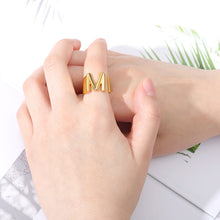 Load image into Gallery viewer, Women&#39;s adjustable letter ring