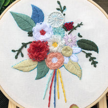 Load image into Gallery viewer, Colorful floral embroidery craft kits