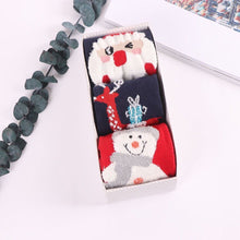 Load image into Gallery viewer, Christmas Cartoon Jacquard Cotton Women's Socks, 3 Sets
