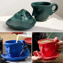 Load image into Gallery viewer, Metal touching face creative ceramic kiss Coffee cup