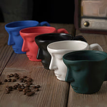 Load image into Gallery viewer, Metal touching face creative ceramic kiss Coffee cup
