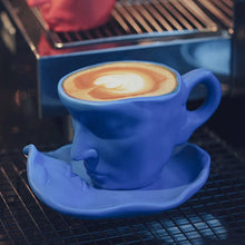 Load image into Gallery viewer, Metal touching face creative ceramic kiss Coffee cup