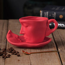 Load image into Gallery viewer, Metal touching face creative ceramic kiss Coffee cup