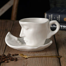 Load image into Gallery viewer, Metal touching face creative ceramic kiss Coffee cup
