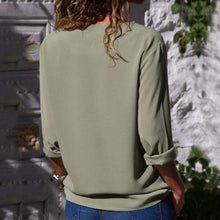 Load image into Gallery viewer, Women Skew Collar Solid Office Casual Blouse