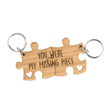 Load image into Gallery viewer, You Were My Missing Piece - Engraved Wooden Jigsaw Puzzle Keyring Set