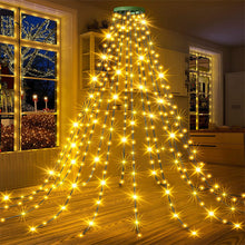 Load image into Gallery viewer, Christmas Tree Waterfall Lights with Ring