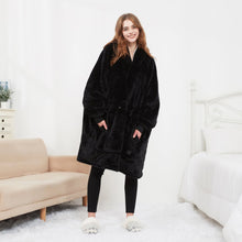Load image into Gallery viewer, Double-layered velvet heated lazy Hoodie blanket