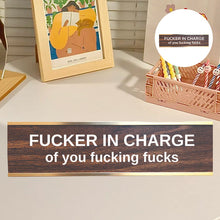 Load image into Gallery viewer, Engraved Desk Sign With Gold Stand